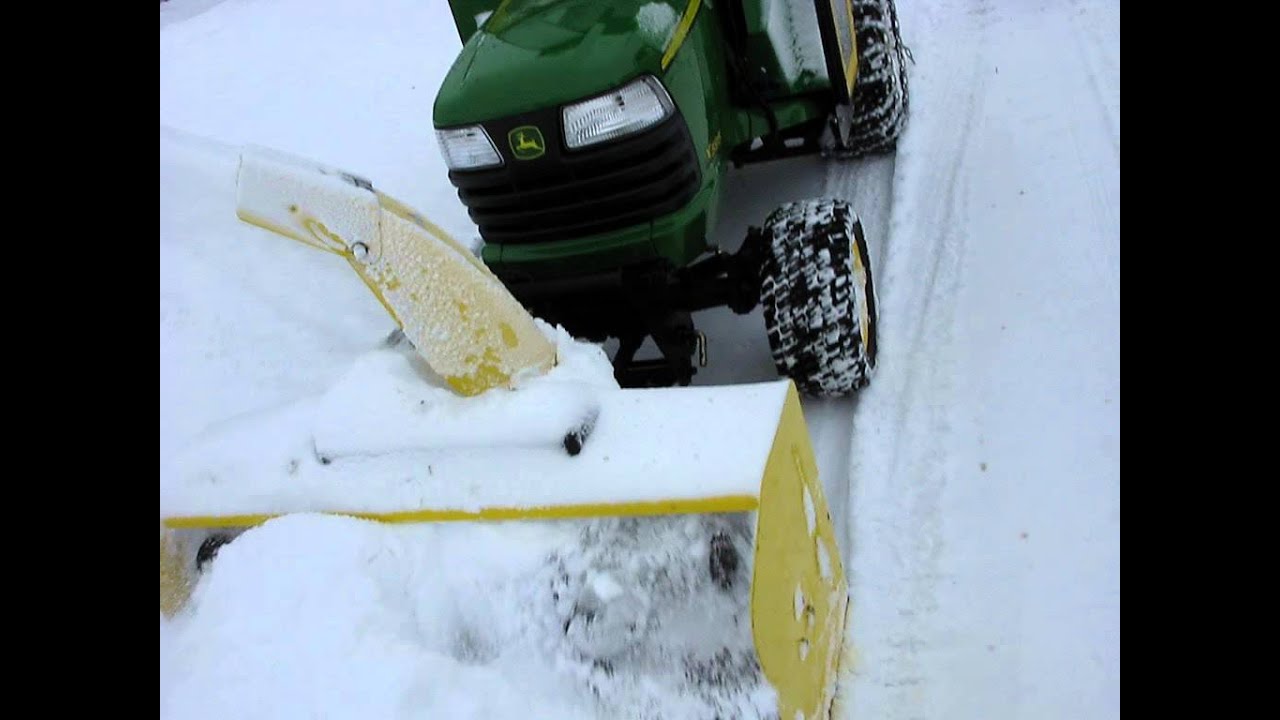 John Deere x595 snowblower closeup