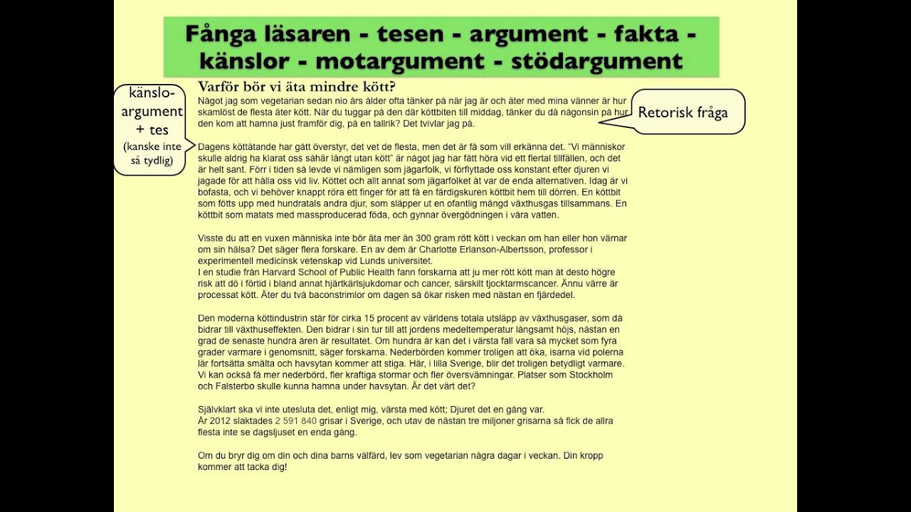 Argumentation text med förklaring