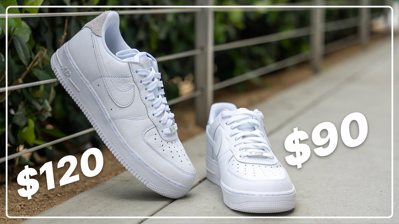 Сравнение Nike Air Force 1 '07 за 90 долларов и Air Force 1 Craft за 120 долларов (Nike ошибся)