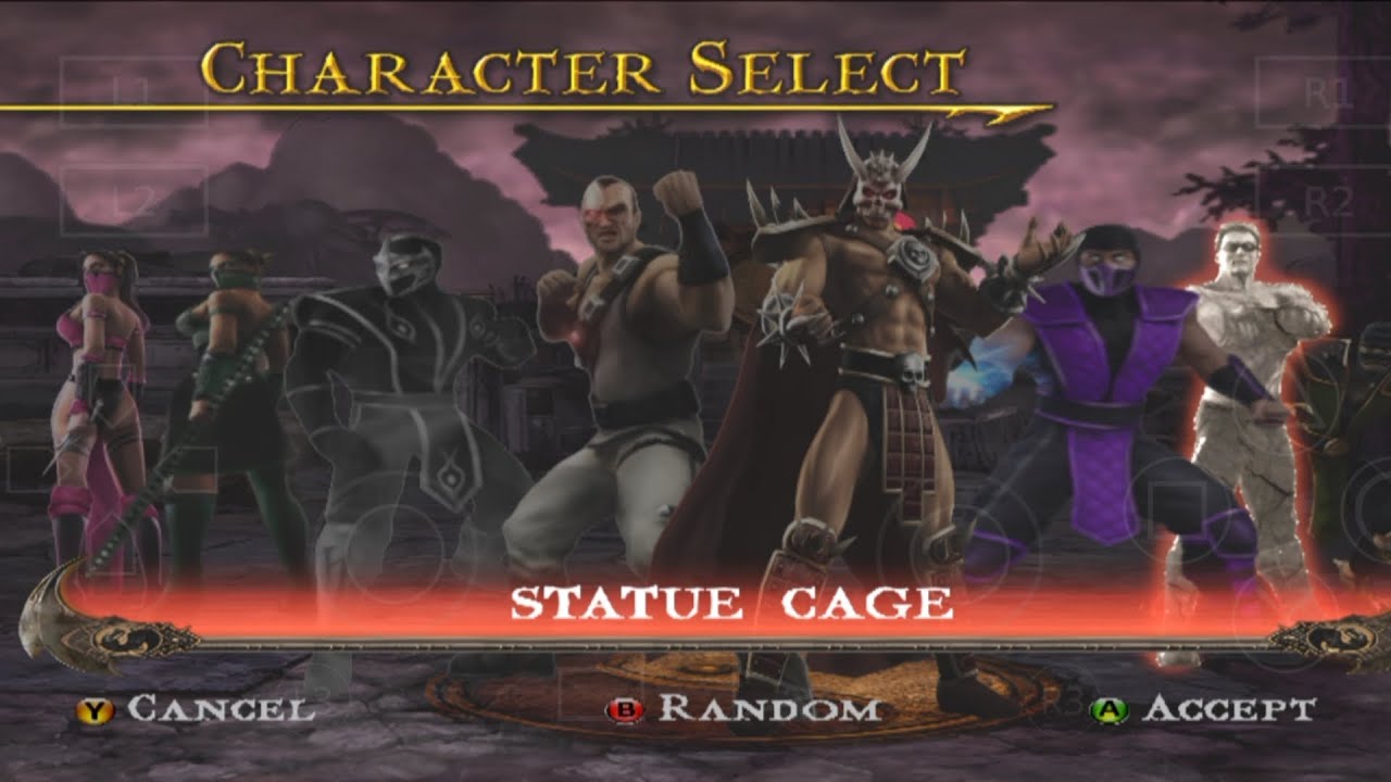 Statue Cage Gameplay Goro's Lair Ultimate Mortal Kombat Shaolin Monk mod v2 AetherSX2
