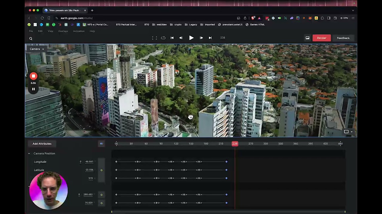 Google Earth Studio - Vídeo de mapa 3D em 5 minutos