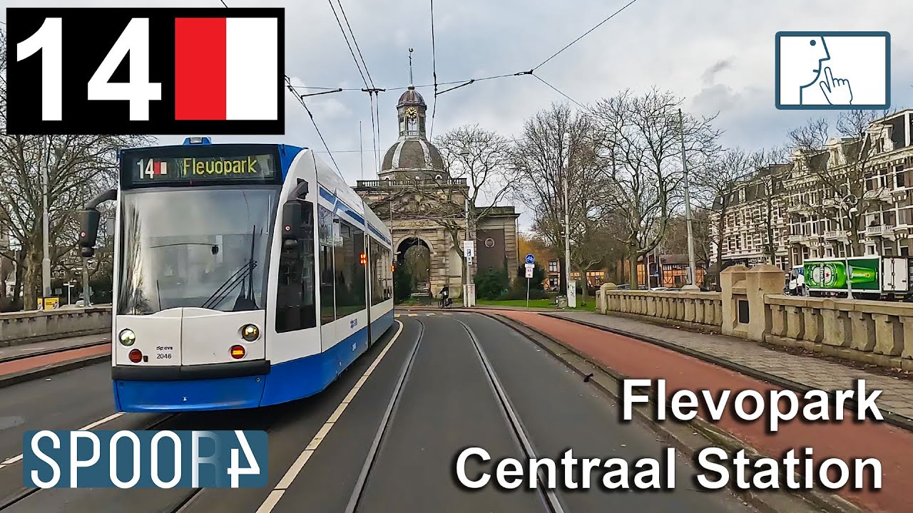 Cabinerit Tram 14 (Amsterdam) | Flevopark - Centraal Station (Tram Driver's POV)