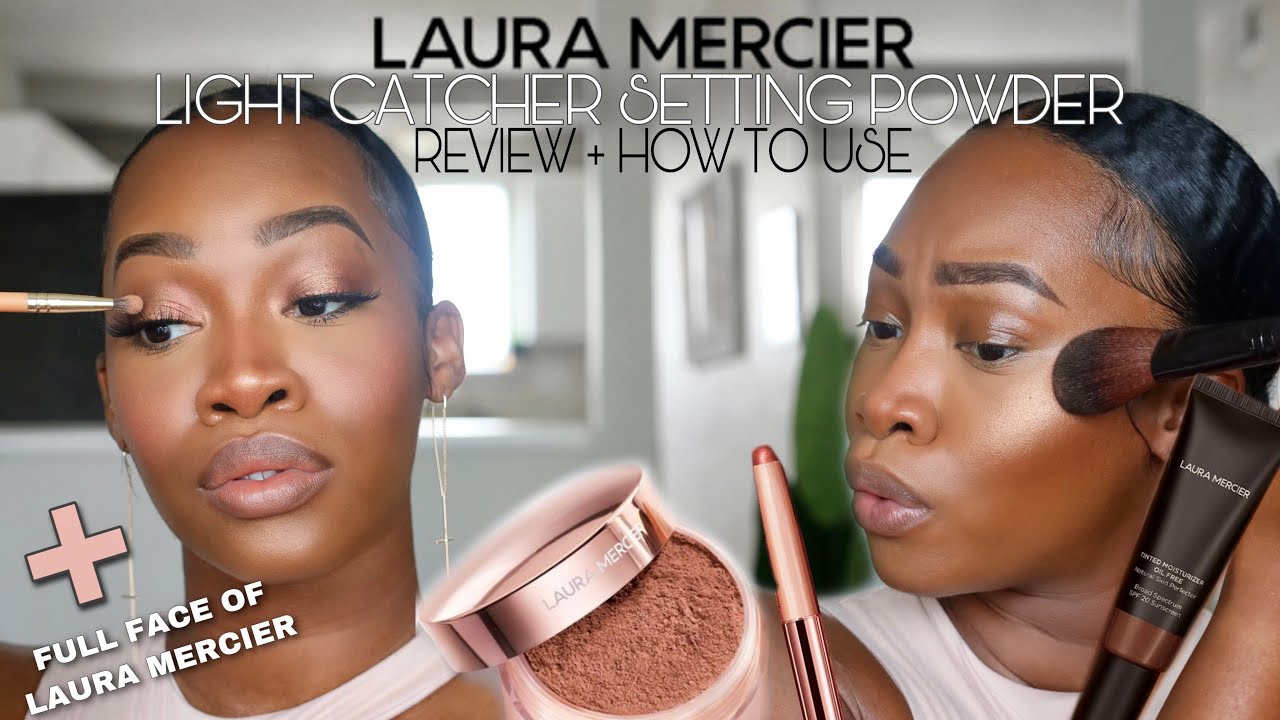 LIGHT CATCHER Setting Powder Review + FULL FACE of Laura Mercier
