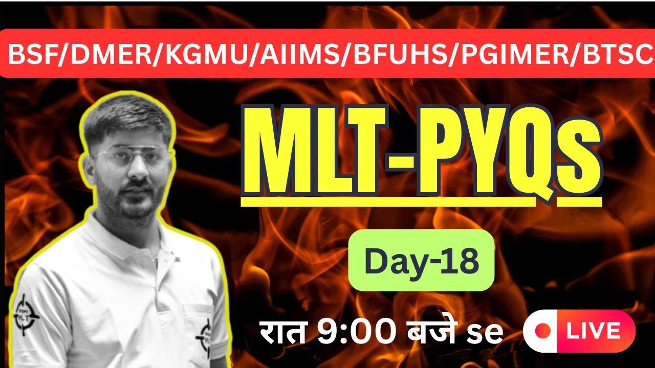 MLT MCQs Day-18 PGI Chandigarh  PYQs Lab Technician #junior_technician_Lab #2025