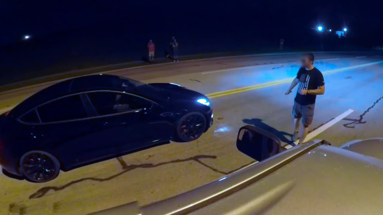 Tesla model 3 performance vs a big turbo diesel truck