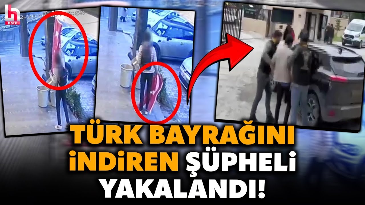 TÜRK BAYRAĞINI İNDİRMİŞTİ! Beylikdüzü'nde iş yeri önündeki Türk bayrağını indiren şüpheli yakalandı!
