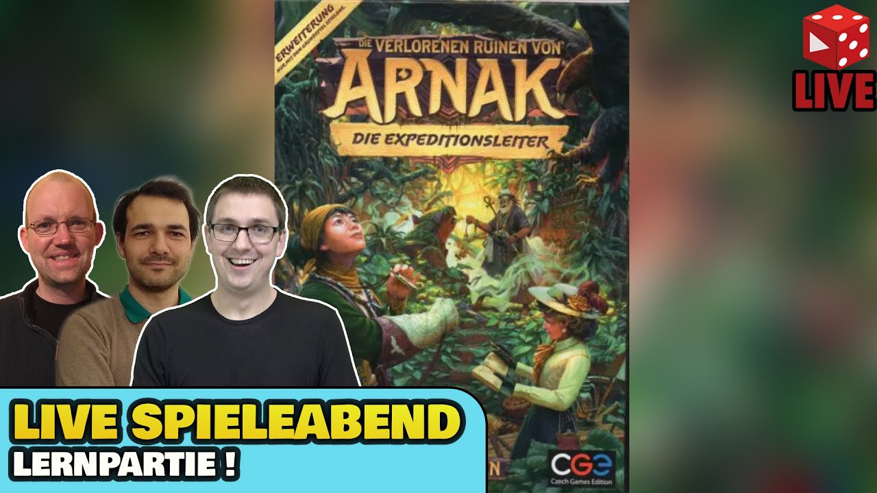 Die verlorenen Ruinen von Arnak - Die Expeditionsleiter - Live Spieleabend mit Flo, Carl & Ben