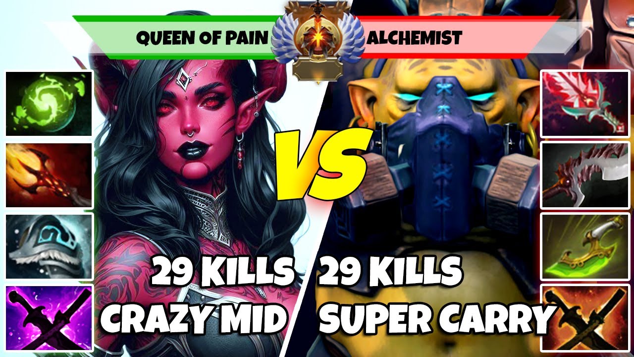 QUEEN OF PAIN (Mid) vs ALCHEMIST (Carry) - Epic Battle Of Immortal Rank Dota 2 Players - Z Dota 2