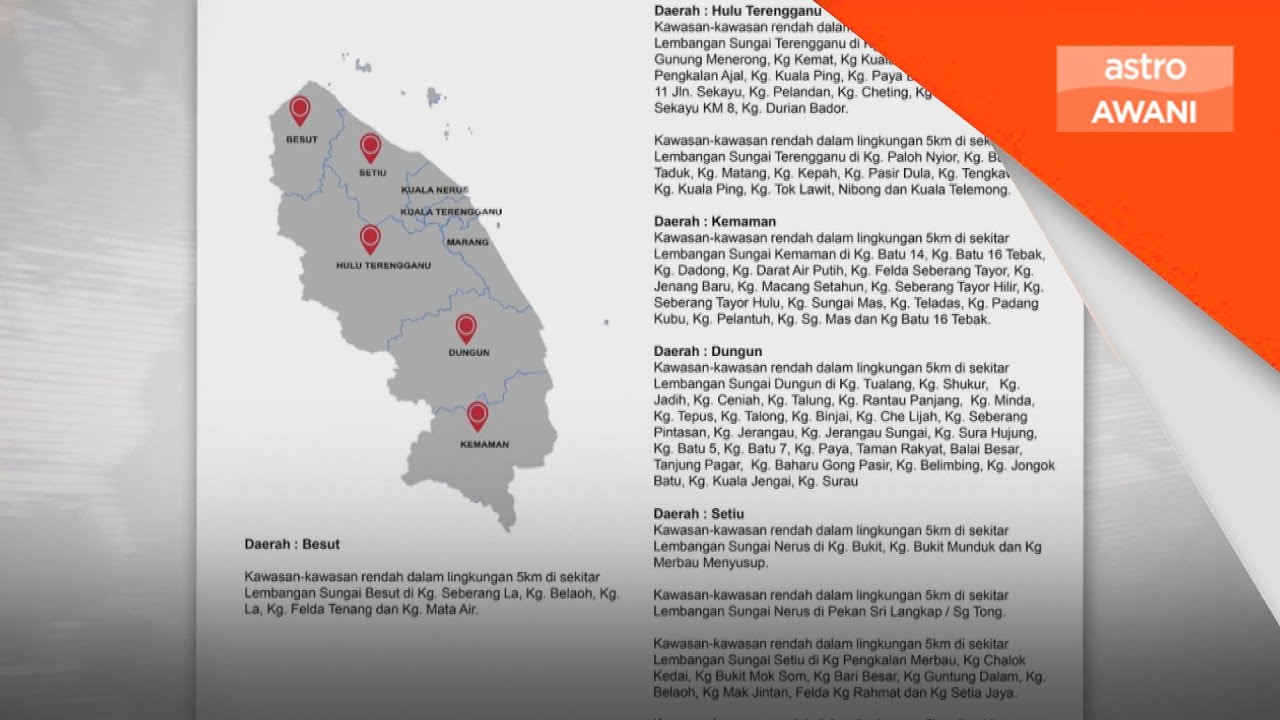63 kampung di kawasan rendah, muara sungai di Terengganu berisiko banjir