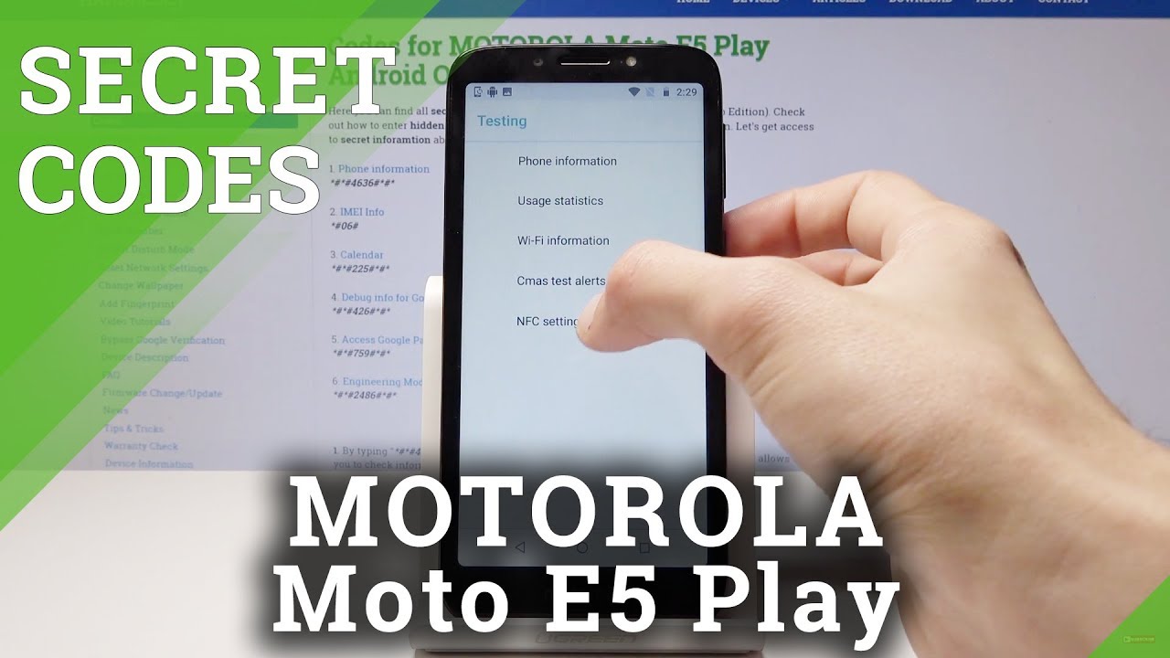 Как использовать секретные коды в MOTOROLA Moto E5 Play — Скрытый режим / Секретные параметры