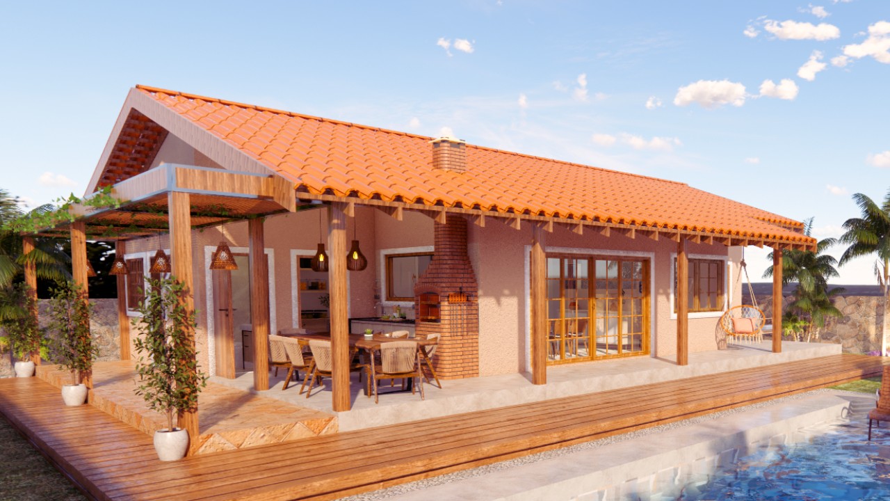 CASA PEQUENA E MODERNA || 3 QUARTOS ||  CASA TRADICIONAL || COM VARANDA || PLANTA BAIXA !!!