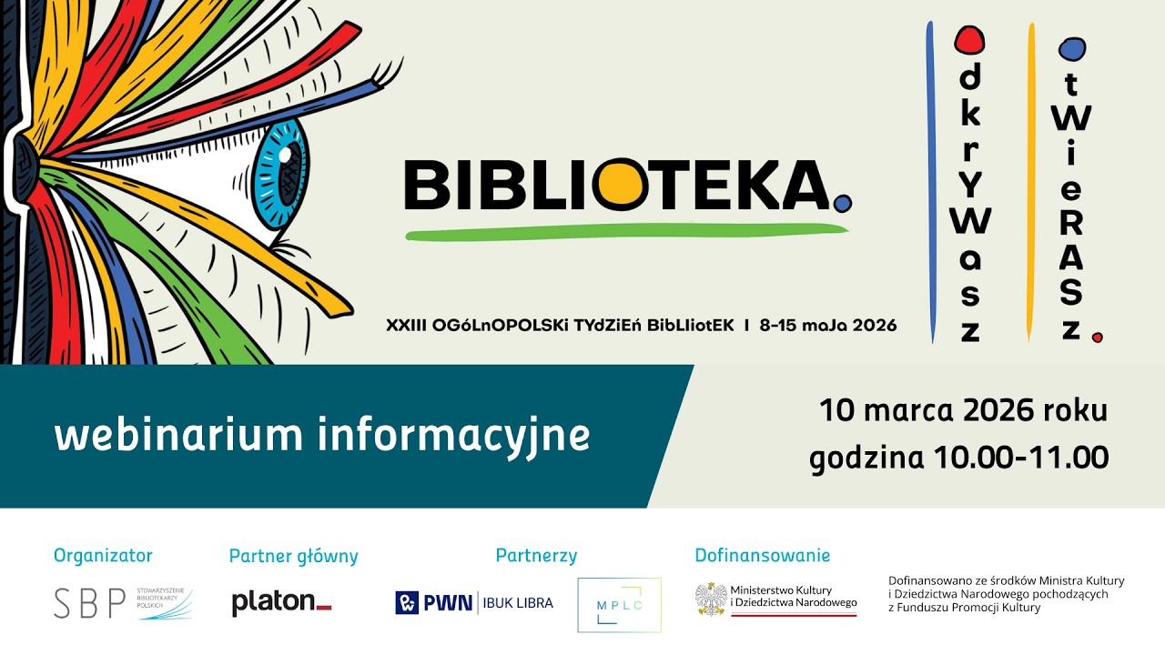Tydzień Bibliotek - webinarium informacyjne