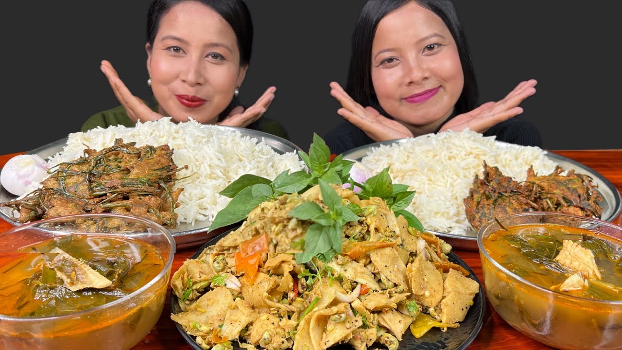 AUTHENTIC DISHES ROSELLE LEAVES STEW WITH OISHOI KANGSHU🔥|| BEST DISHES🌶️🌶️🌶️ NORTH_EAST_MUKBANG