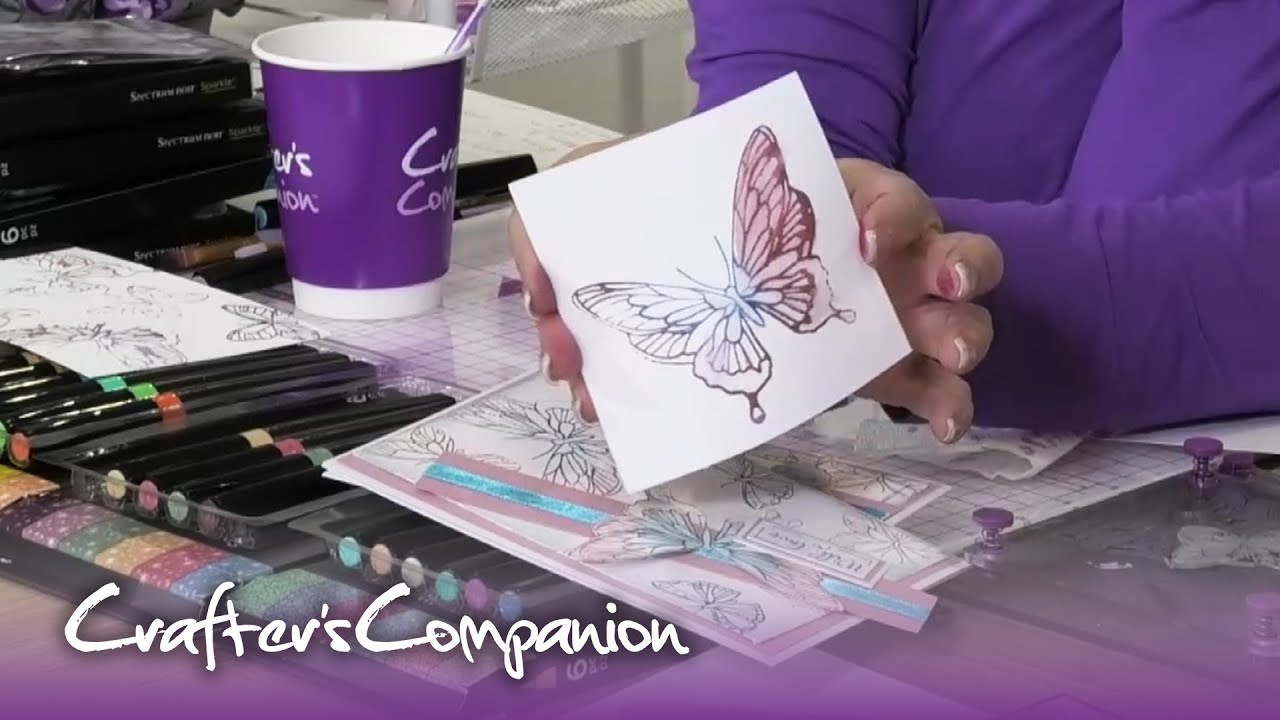 Stamping using Sparkle Pens with Debby