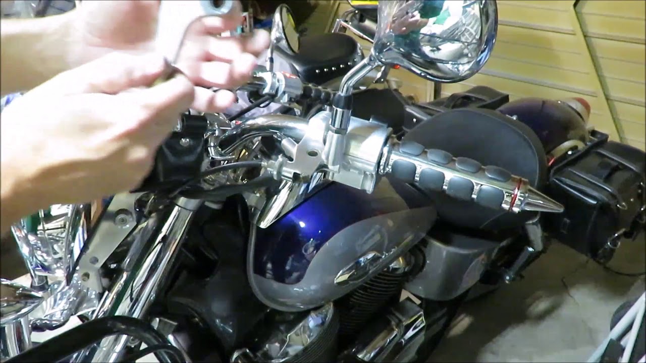 changing clutch, brake levers on a motorcycle