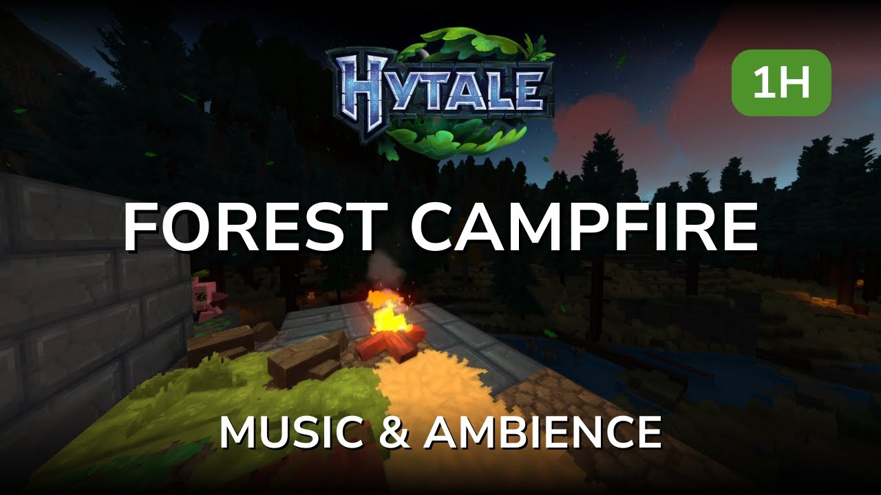 Hytale Forest Ambience 1 Hour - Relaxing Music to Study, Work & Sleep
