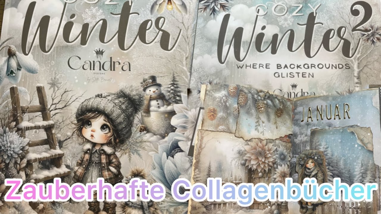 #collage #journal 🤩Wundervolle Collagenbücher ❤️ 🤩 Candra Designs 💕so niedlich 💕  ❤️ Cozy winter