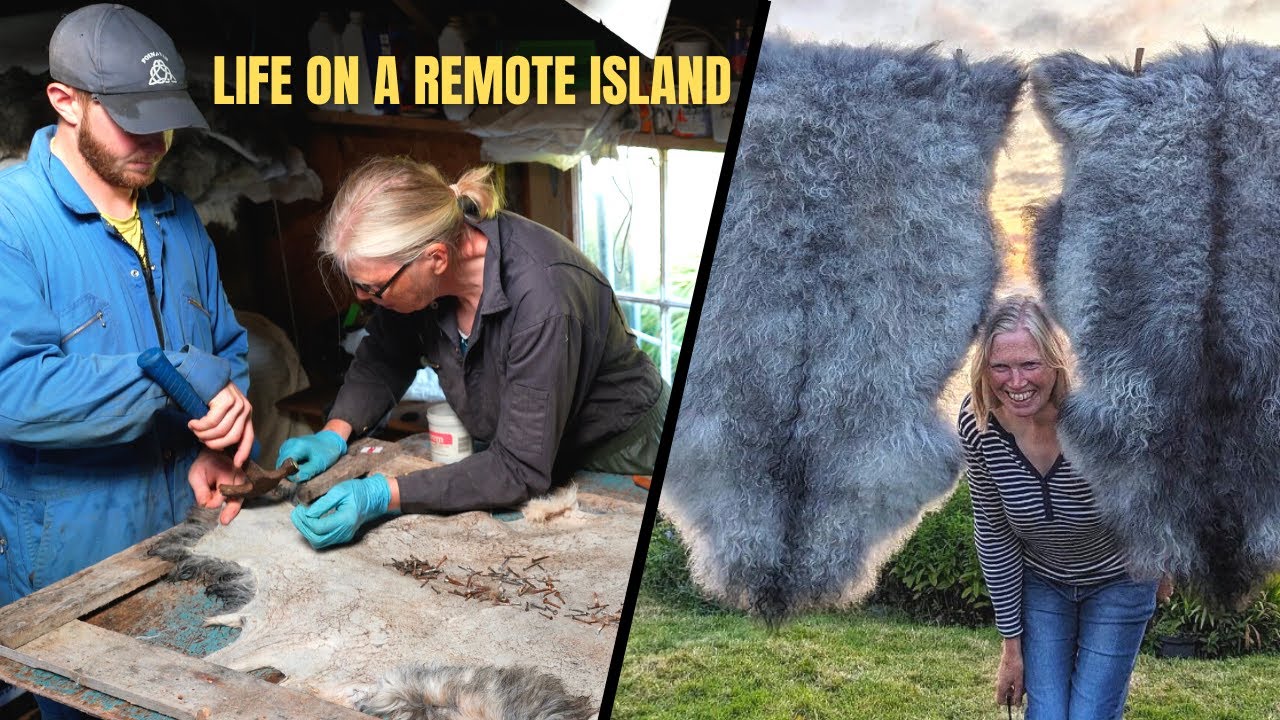 Turning sheepskins into beautiful rugs by hand in Orkney