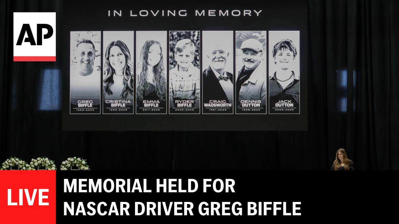 LIVE: Memorial held for NASCAR driver Greg Biffle after fatal plane crash