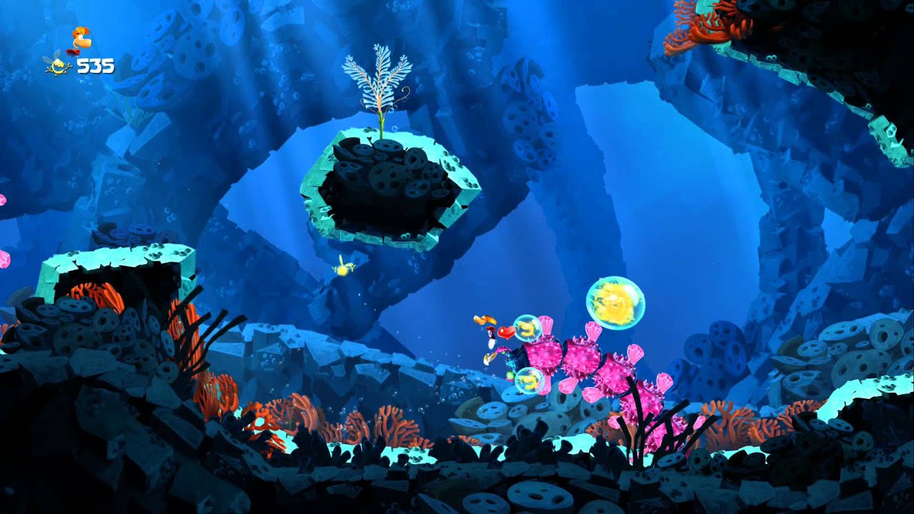 Rayman Legends 100% Walkthrough P.59 - Sea of Serendipity - Beware of the Mini Murray/Scuba Shootout