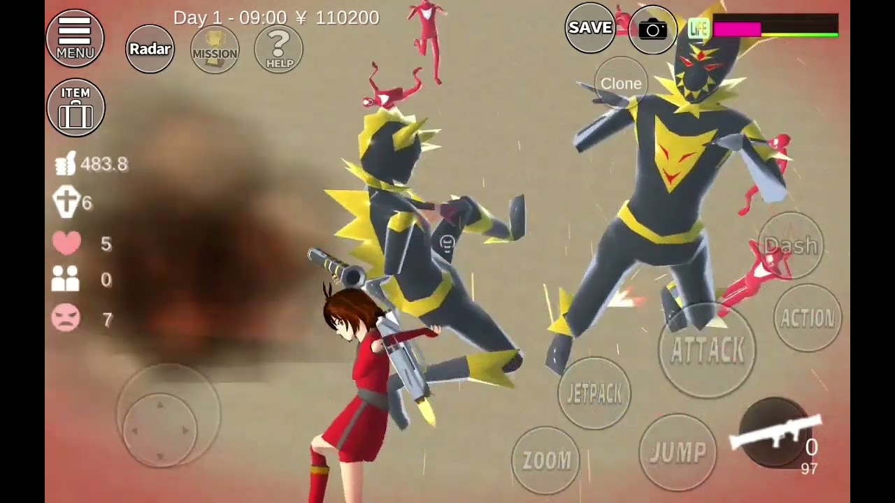 (Mission 50) Sakura School Simulator Gameplay: Defeat Black Sheckers and Red Sheckers