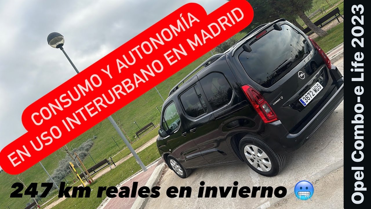 Consumo y autonomía uso interurbano diario Opel Combo-e 2023