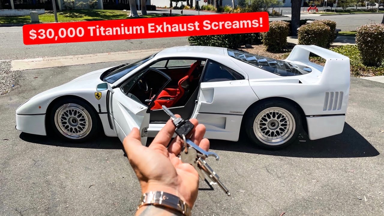 ITS DONE! MY $2 MILLION DOLLAR DREAM CAR FERRARI F40 WITH CUSTOM TITANIUM EXHAUST!