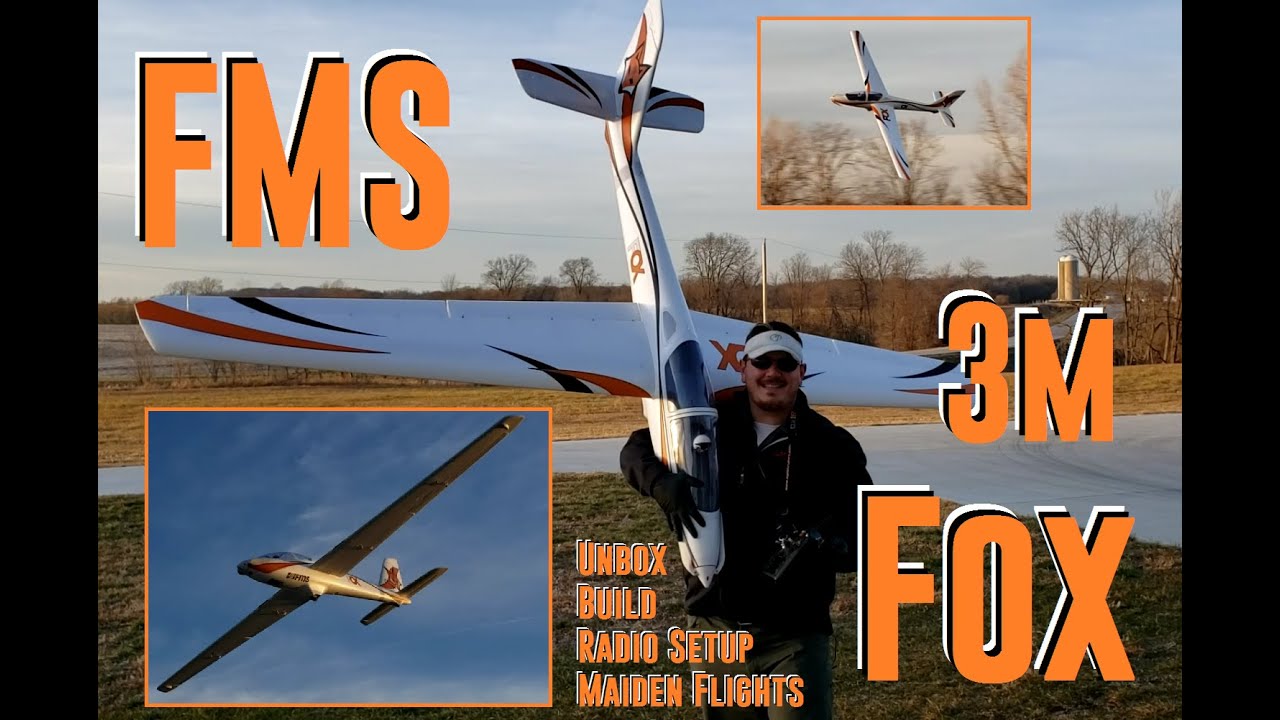 FMS - Fox 3m - Unbox, Build, Radio Setup, & Maiden Flights
