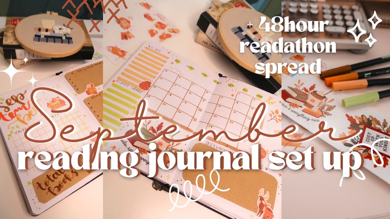 september reading journal set up 🍁🍄 & 48-hour readathon || BUJO SET UP - ROMANTASY 48 HOUR-ATHON