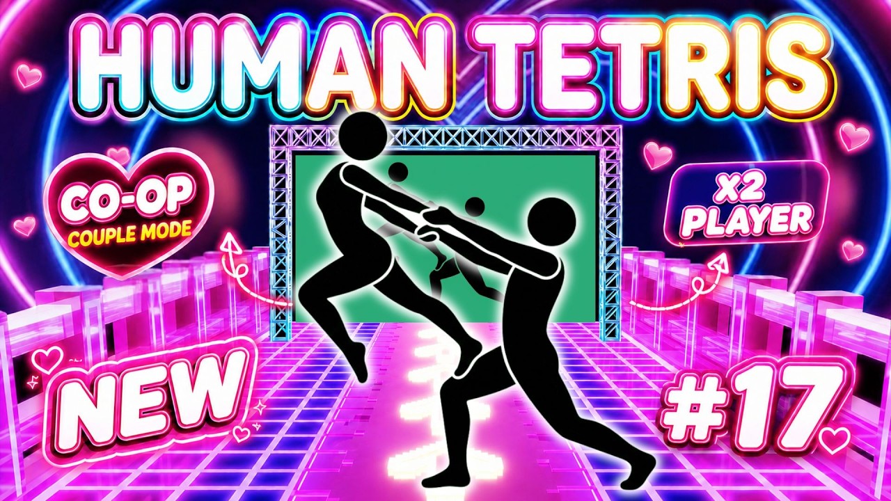 HUMAN TETRIS | 2 Player Co-op Challenge 💞 | Immersive Interactive Warm Up | NEW #17
