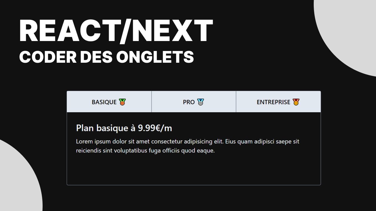 REACT/NEXT : Coder des onglets très facilement