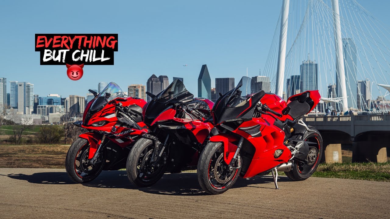 3 CUSTOM SUPERBIKES VS TEXAS HIGHWAYS | S1000RR, DUCATI V4, R1