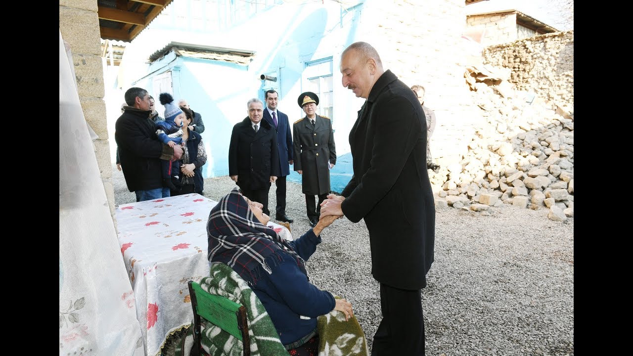 İlham Əliyev zəlzələnin baş verdiyi Şamaxı rayonunda olub