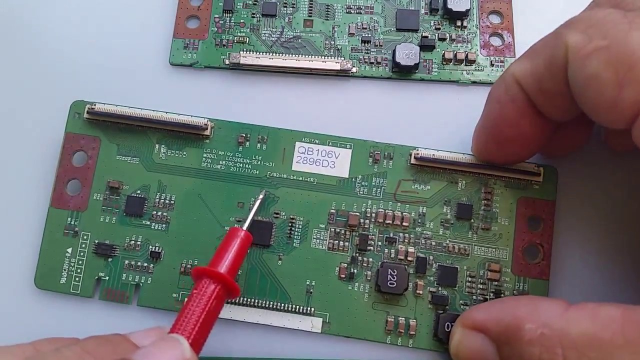 7 - Tcon  Identifique as Seções de Video, Fonte e Corretor Gamma