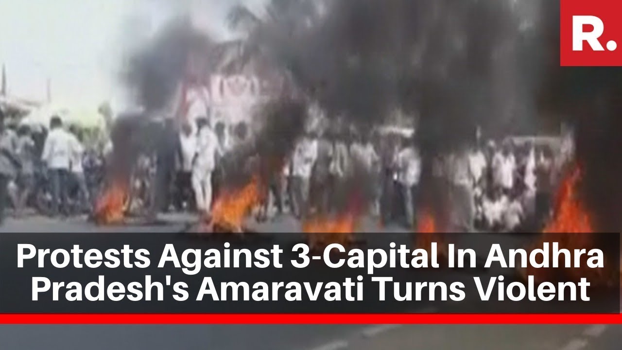 3-Capital Protest: Amaravati Farmers Block Roads & Burn Tyres Opposing CM Jagan In Andhra Pradesh