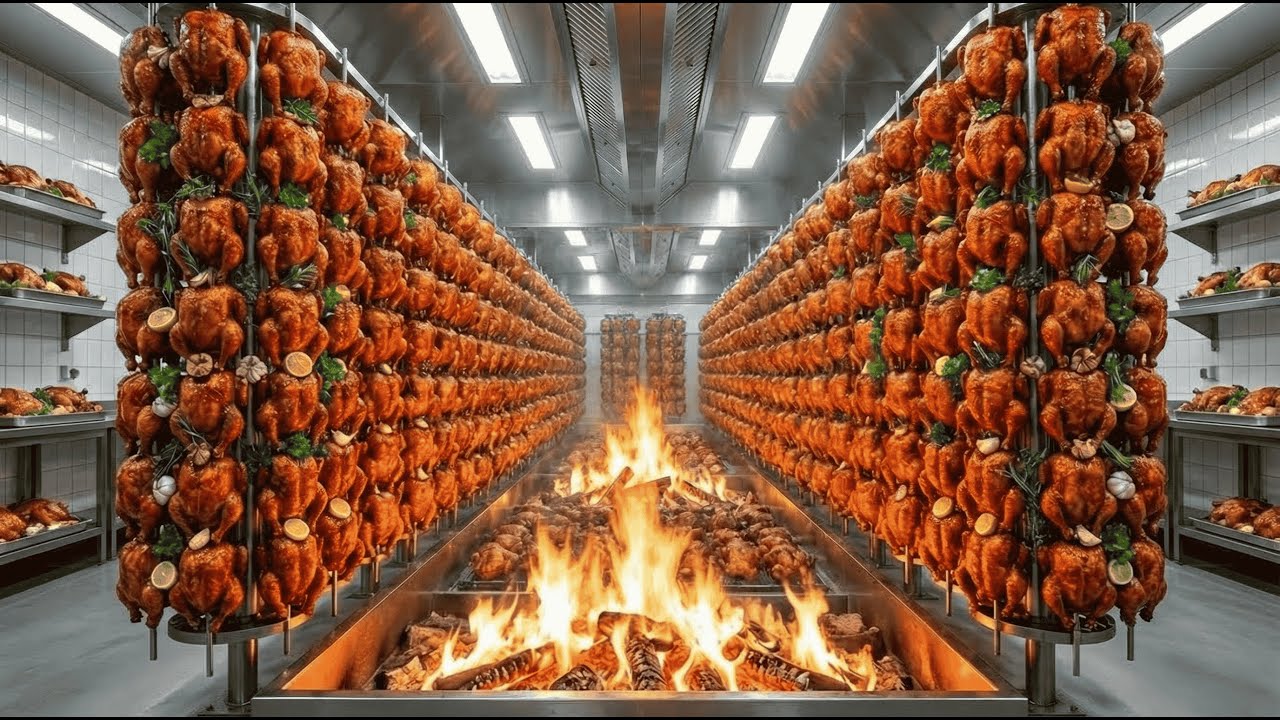 Incredible! 6 Million Whole Chicken Roasting Process in a Giant Factory