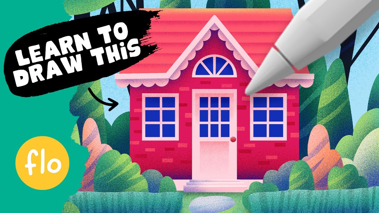 How to Draw a HOUSE on your iPad in Procreate - Easy Tutorial
