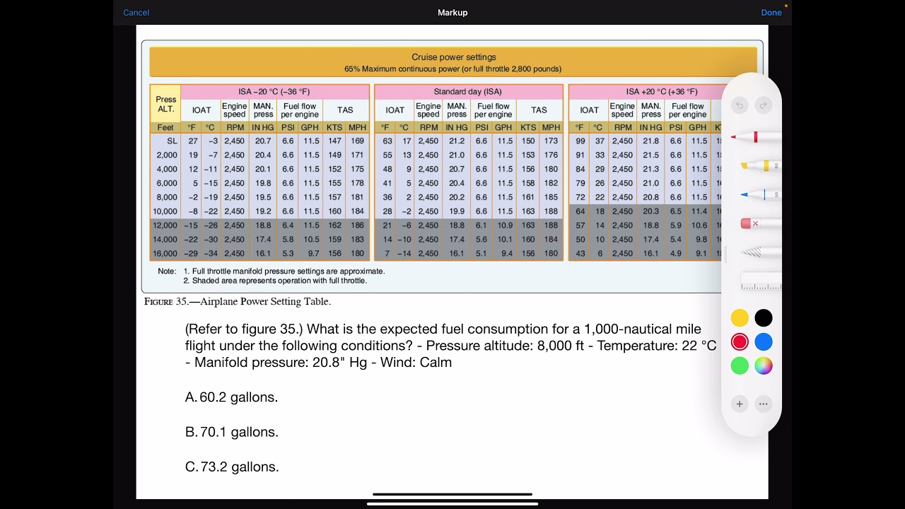 Fuel Consumption for a 1000NM flight