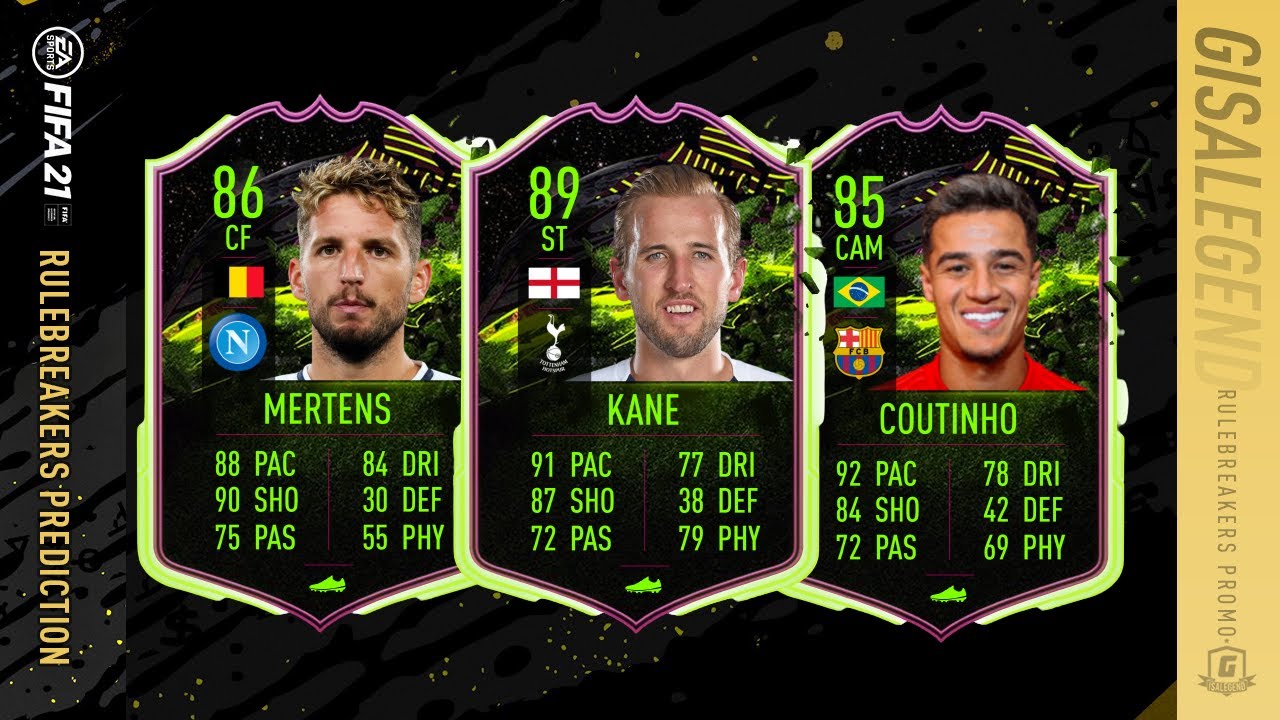 FIFA 21 Rulebreakers Promo Predictions FT Kane, Mertens, Coutinho, Marquinhos,  Hernandez