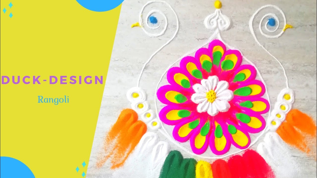 Beautiful duck design rangoli | latest rangoli 2020 | Diwali rangoli