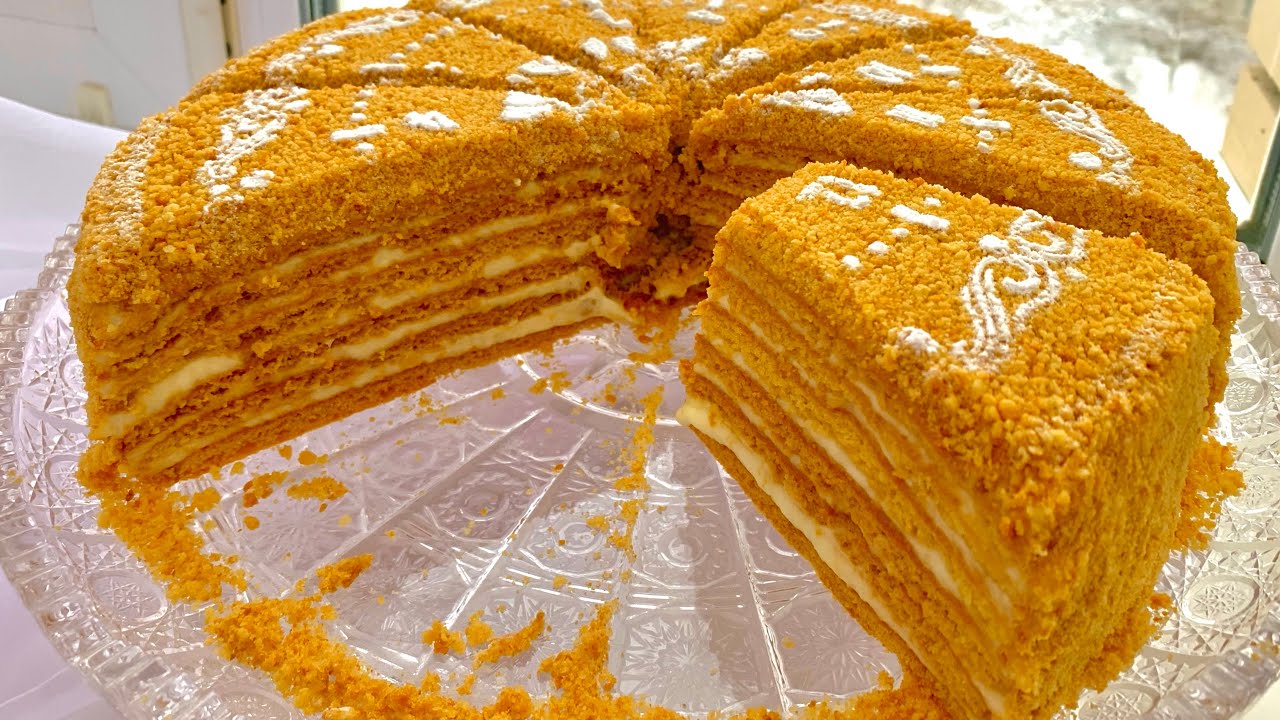 Boyuk bal tortu cox yumsag. Медовый торт мягкий как пух
