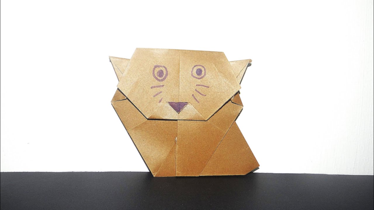 Como hacer un gatito de papel paso a paso a origami.