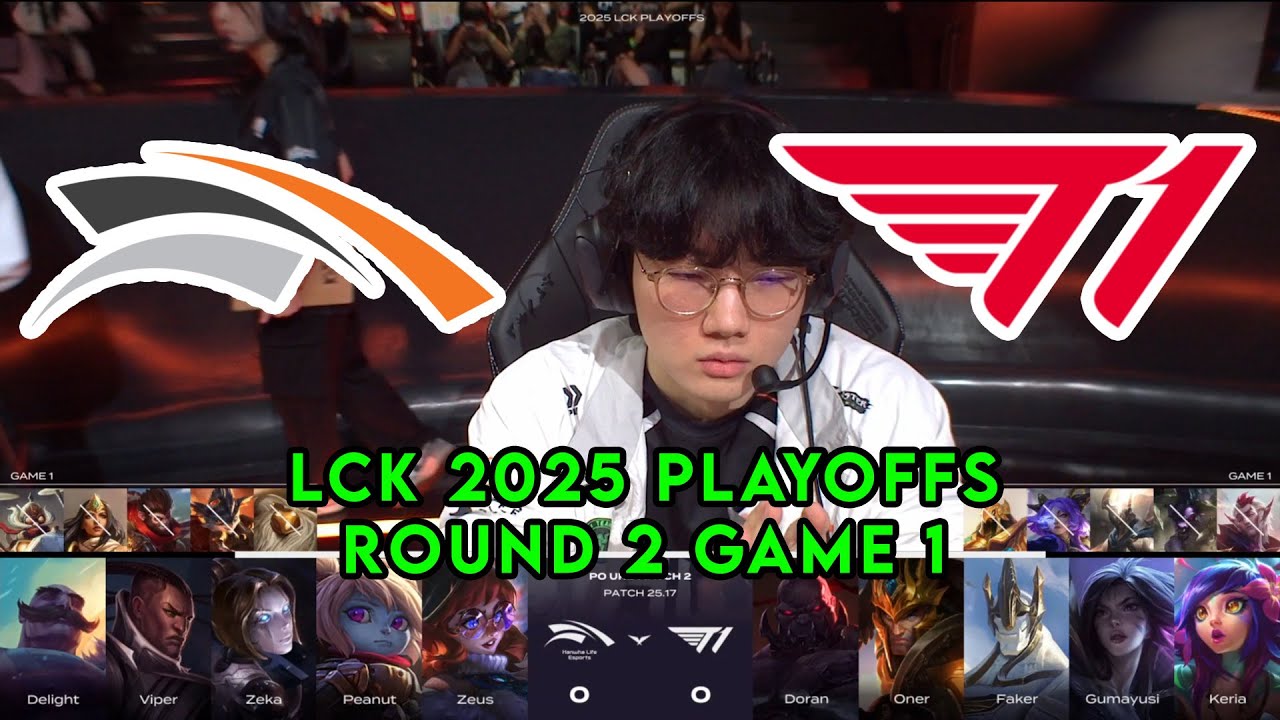 HLE vs T1 Game 1 | LCK 2025 Playoffs Round 2 | Hanwha Life vs T1 G1