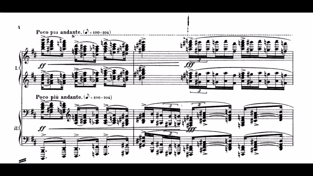 Max Reger - Introduktion, Passacaglia und Fuge für zwei Klaviere h-Moll op. 96 [Score Video]