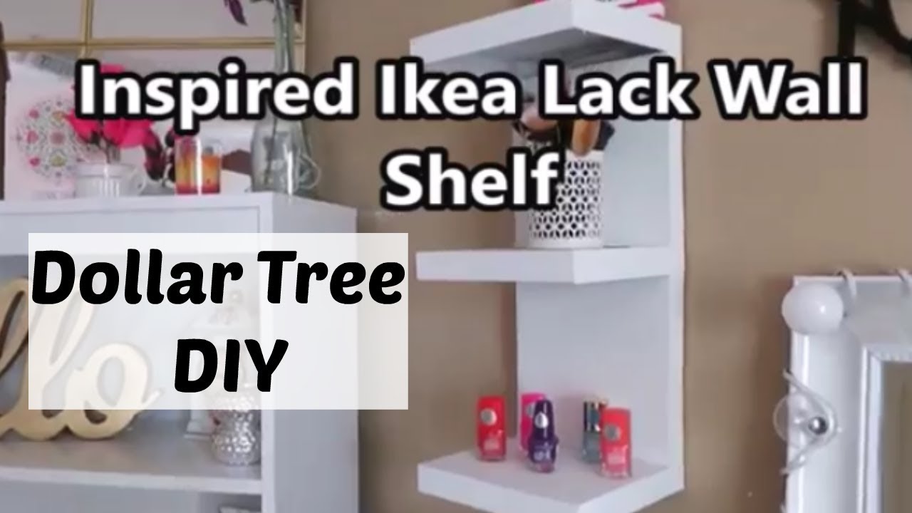 Настенная полка, сделанная своими руками из товаров Dollar Tree в стиле Ikea.