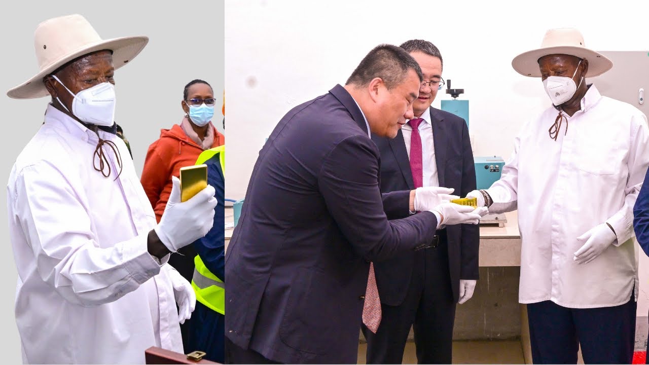Museveni given refined Gold as a gift as he commissions the Wagagai Gold Mining Project in Tororo