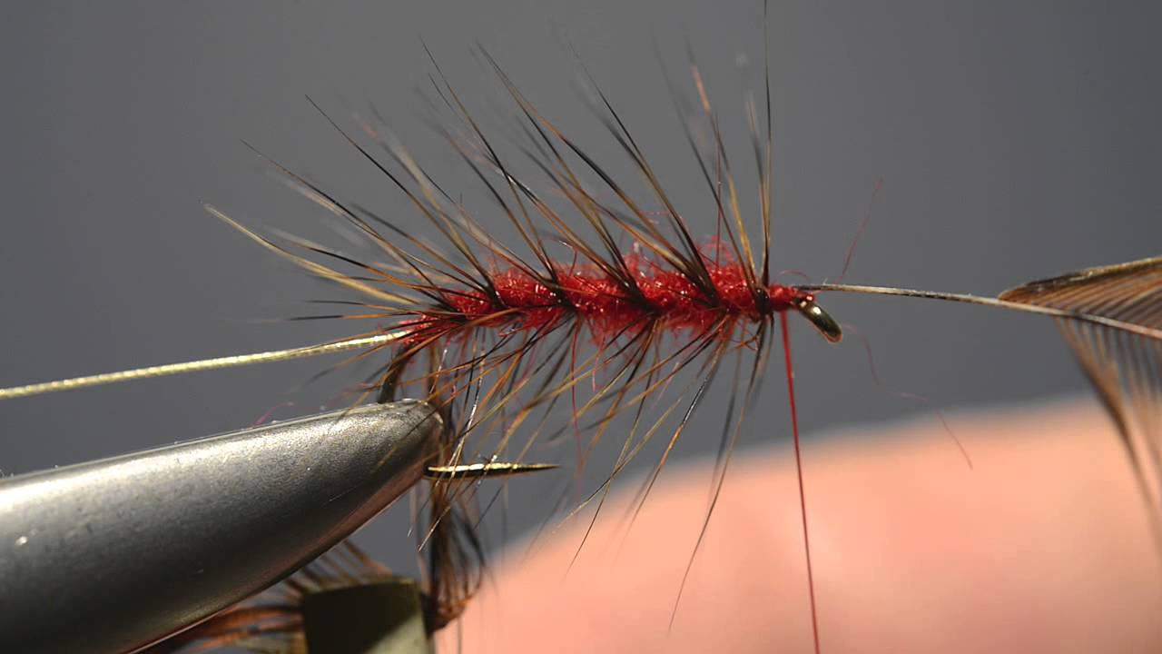 Master fly-dresser Peter Gathercole ties Rob Denson's Farmer Palmer