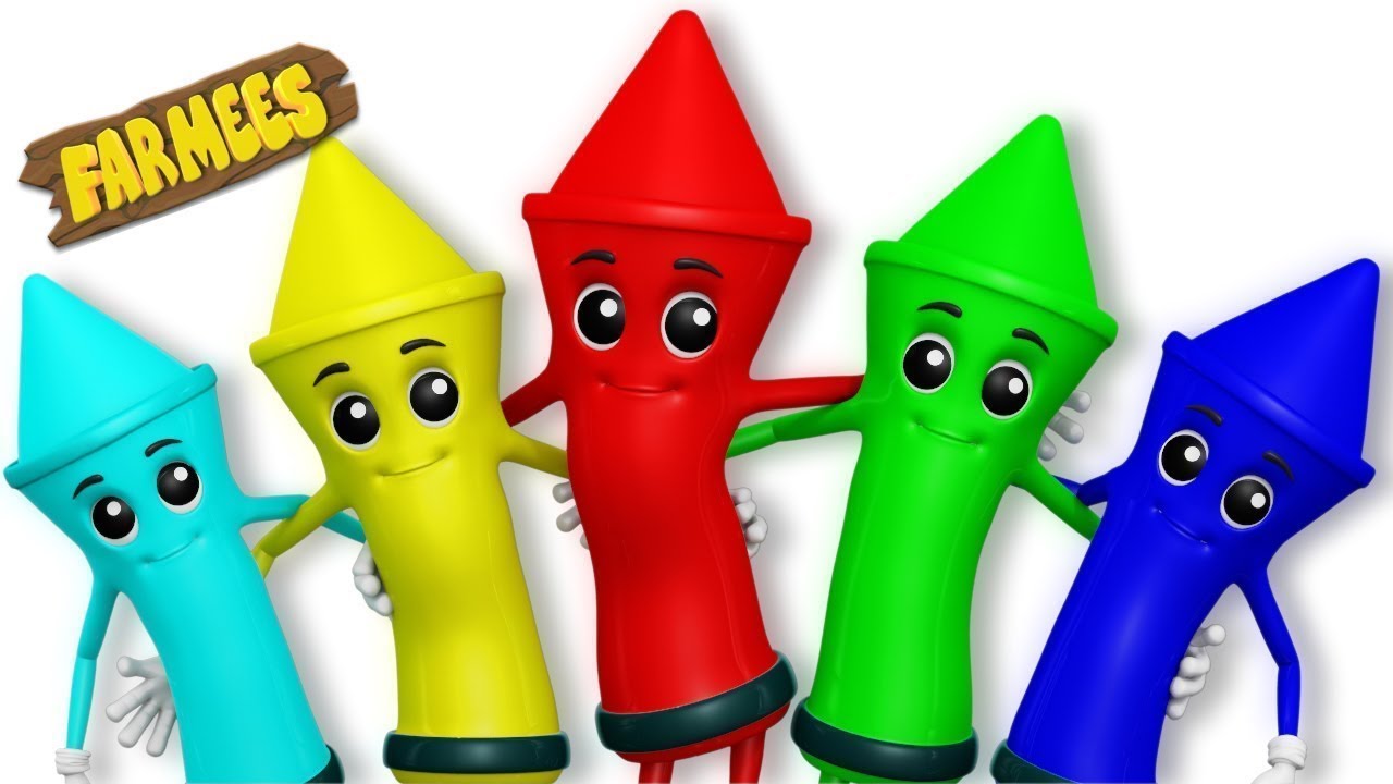 Crayon Color Song | Rhymes For Kids | 3d crayon song | English by Farmees