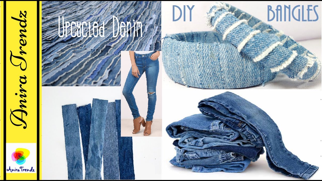 Best out of Waste | Denim Upcycle | Trendy DIY No Sew Bangle Bracelet Tutorial in 5 Mins