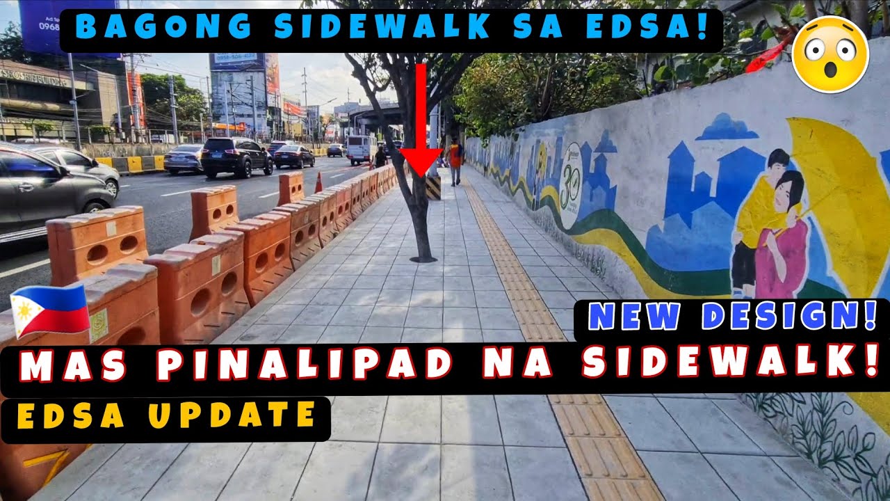 Новый тротуар на EDSA, как в BGC! Дизайн лучше и шире! 🇵🇭